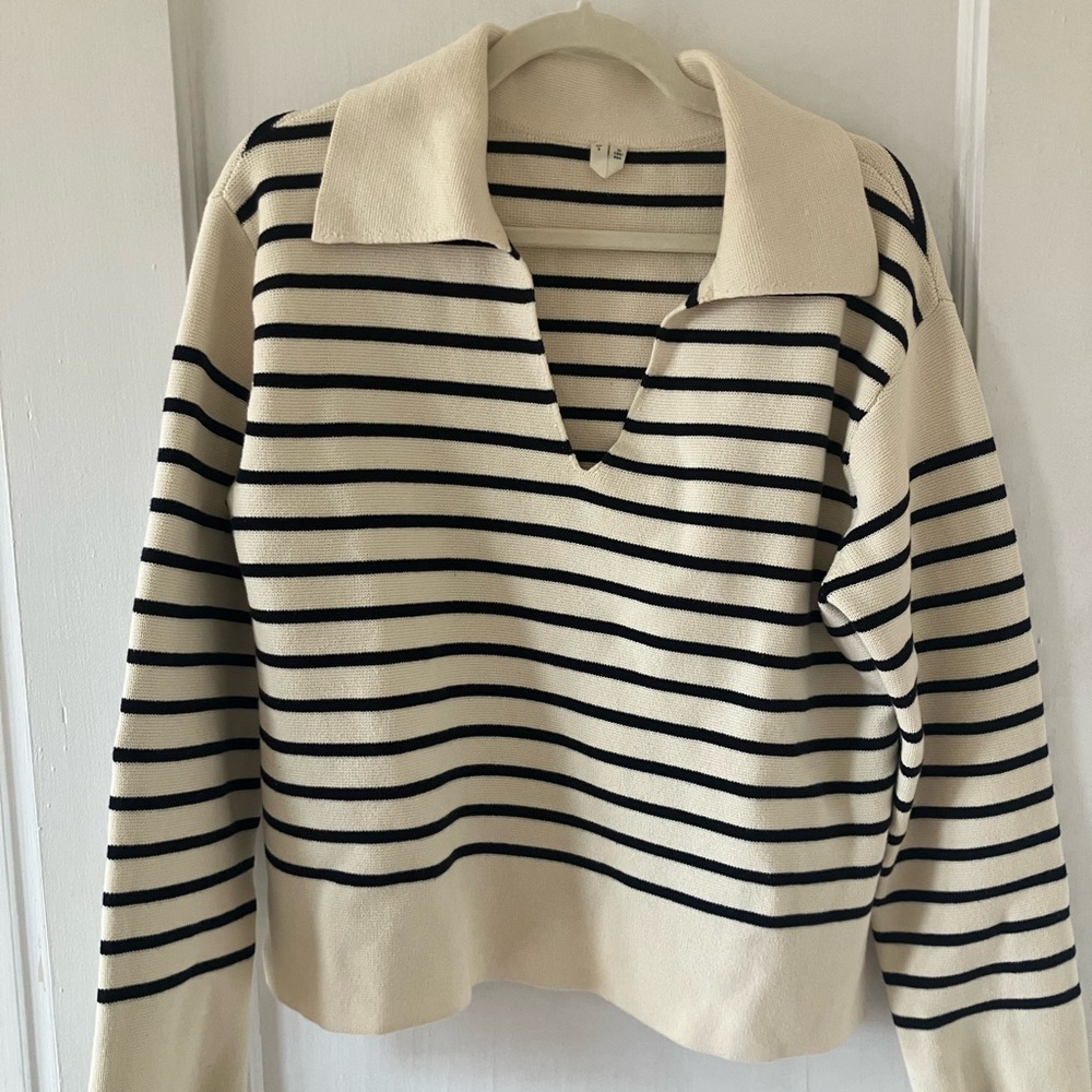 Arket striped sweater S 100% cotton